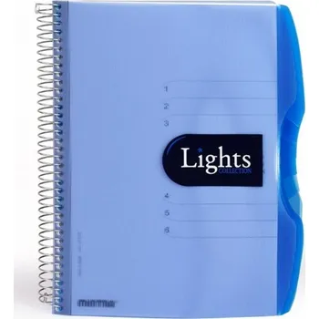 Kroužkový sešit Lights A6, 150l, modrý
