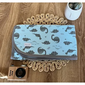 Dětská deka Dětská oboustranná bavlněná deka, Mamatti 80 x 90 cm, Dino park - modrá s potiskem - ve folii