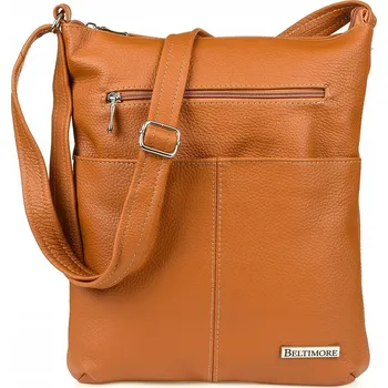 Beltimore kabelka, kožená kabelka přes rameno, hnědá