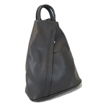 Městský batoh Leather Country Dámský kožený městský batoh 2v1 LC9428700 - černý