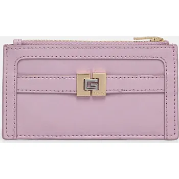 Peněženka Kožená peněženka Guess růžová barva, RW1720 P5101 RW1720.P5101 04A, vel. ONE SIZE