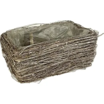 Truhlík proutěný "hnízdo", obdélník 25x12x10 cm s igelitem