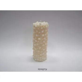 Svíčka Svíčka vonná palmová reliéfní - Bublina 14 cm - bílá Vůně: eukalyptus