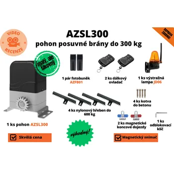 Pohon brány AZSL300 - pohon posuvné brány do 300 kg