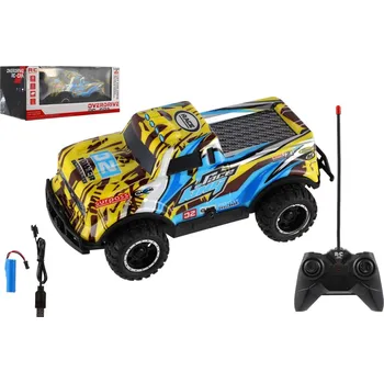 autíčko Auto RC Pick-up terénní 27MHz plast 17cm dobíjecí pack+baterie v krabici 26x11x13cm