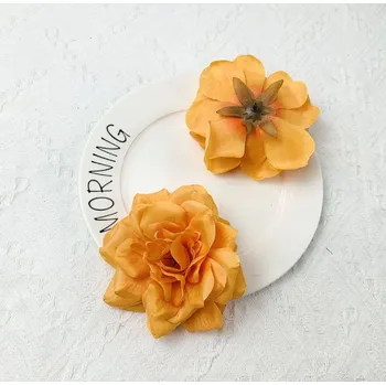 umělá květina Květní hlava RŮŽE průměr květu 12 cm ORANŽOVÁ