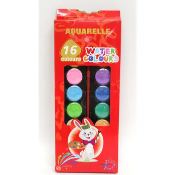 Vodová barva Akvarelové barvy se štětcem, 16 barev, 23 x 9,5 x 1 cm