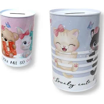 Pokladnička Pokladnička, plechová krabička ZVÍŘÁTKA 15x10 cm MIX VZORŮ