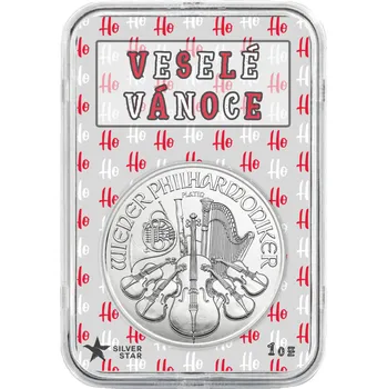 Silverstar Stříbrná mince 1 oz Wiener Philharmoniker - Vánoční Ho Ho Ho