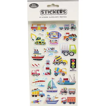 samolepka Pěnové samolepky pro děti na blistru 3,5 x 14 cm MIX VZORŮ – 1 blistr