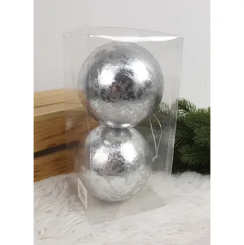 Vánoční dekorace Polystyrenová baňka 11,5 cm, sada 2 ks – STŘÍBRNÁ