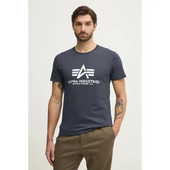 Pánské tričko Bavlněné tričko Alpha Industries Basic T-Shirt 100501.02 námořnická modř 59X, vel. S