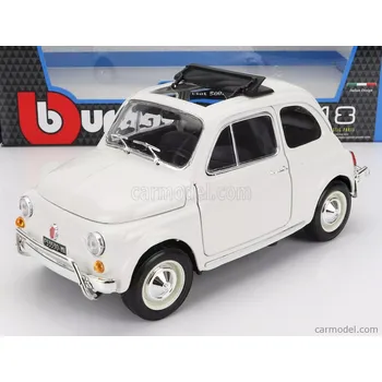 autíčko Bburago Fiat 500l Open Roof 1968 1:16 Bílá