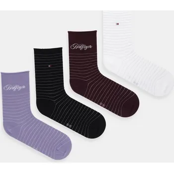 Pánské ponožky Ponožky Tommy Hilfiger 4-pack 701238218 fialová 40A, vel. 39/42