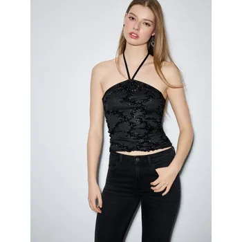 Dámská móda Top s&nbsp;flitry - M - House - černá - 798IK-99X