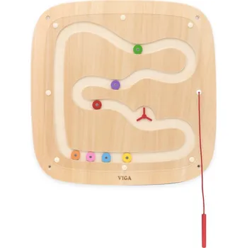 Hračka pro nejmenší Viga Dřevěný nástěnný panel - kuličková dráha