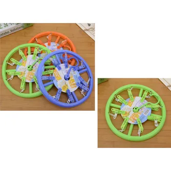 Kolíček na prádlo Kruhový věšák s 8 kolíčky na prádlo 22 cm – mix barev