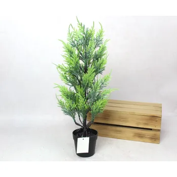 umělá květina Květina, silikonové stromky PE TUJA v květináči 45 cm ŠEDOZELENÁ