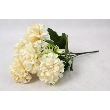 umělá květina Kytice, kytice CHRYSANTHEMUM výška 31 cm, 5 stonků (5 květů 8x4 cm) BROSKVOVÁ