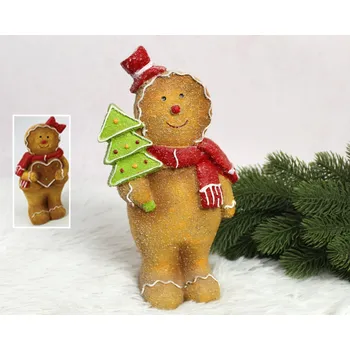 Vánoční dekorace Vánoční figurka PIERNIKOWY LUDZIK z polystonu 23 cm (XY208045-24B)