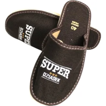 Dámské pantofle d Pantofle, klapki, kapcie SUPER DZIADEK brązowe 40-45 (D5) - 1 para