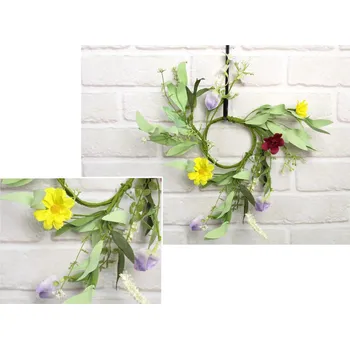 Věnec Věnec WIOSENNE KWATY s pěnovými lístky 23 cm