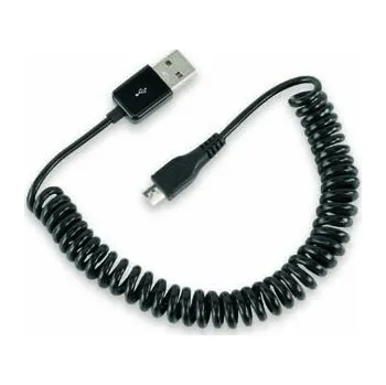 Datový kabel USB kabel (2.0), USB A samec - microUSB samec, 1m, kroucený, černý, DOPRODEJ