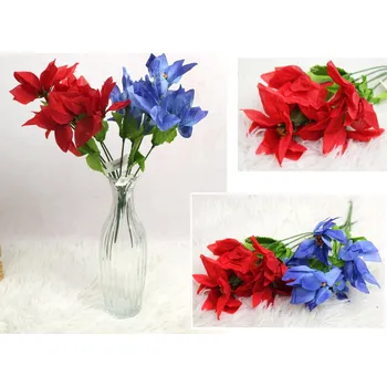 umělá květina Kytice BETLÉMSKÁ HVĚZDA výška 33 cm, 5 stonků (5 květů) MIX BAREV II. TŘÍDA