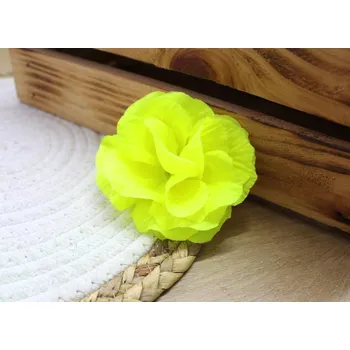 umělá květina Květinová hlava RŮŽE 9 cm – NEONOVĚ ŽLUTÁ