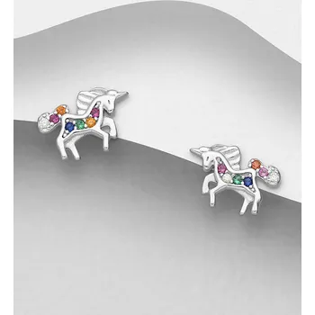 Prsten KONÍCI stříbrné rhodiované náušnice