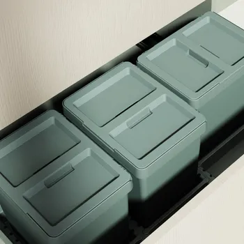 Odpadkový koš Vestavný odpadkový koš Elletipi METROPOLIS s víkem Flip-up - výsuvný, PTC28, 15+15 L