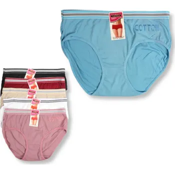 Kalhotky Dámské kalhotky FASHION s pruhy a nápisem COTTON č.: 9007 - 1 ks