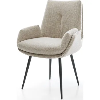 Jídelní židle DELIFE Jídelní židle Clea-Flex tkanina Měkký béžová 4-nohá zúžená černá