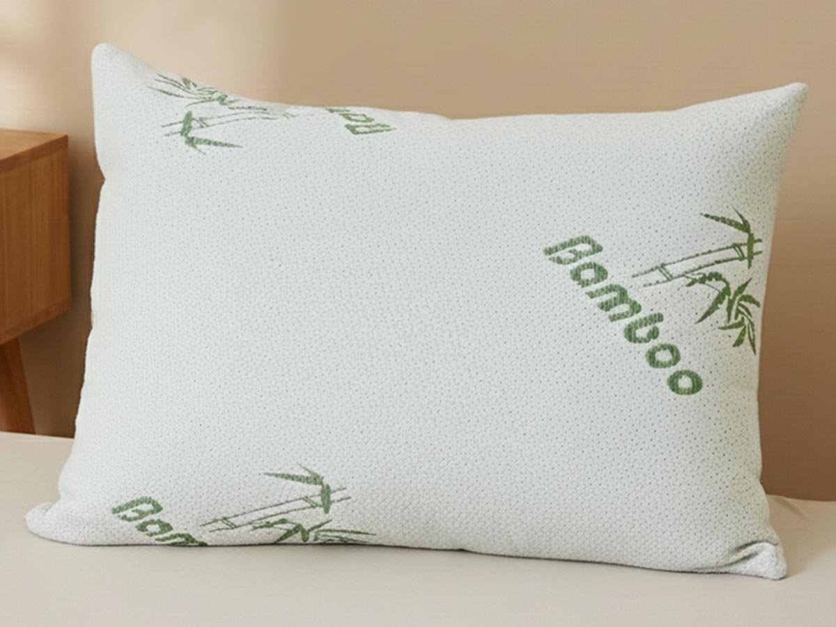 XPOSE® Bambusový polštář s paměťovou pěnou PREMIUM 70x90 cm, Bambus + Prodloužená možnost vrácení zboží do 50 dnů
