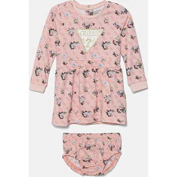 Dámské šaty Dětské bavlněné šaty Guess oranžová barva, mini, A5YK02 KA6R4 A5YK02.KA6R4.9BYA 03A, vel. 88-96