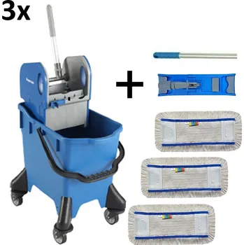 Úklidový vozík uklidshop Set 3ks Úklidový vozík AMIGO 1x32 l + FLIPPER Mop sestava