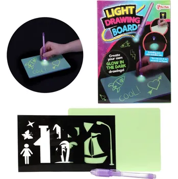 Tabulka s perem s neviditelným inkoustem na baterie svítící ve tmě v krabičce 15x21x2cm