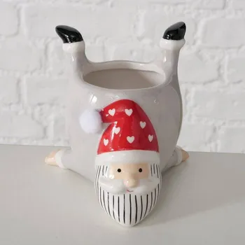 Květináč Boltze Home Keramický obal na květináč TIMMY, výš, 10,5 cm, šedý