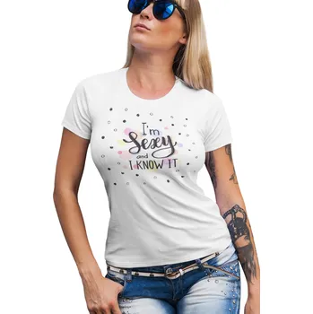 Dámské tričko Tričko dámské-Sexy and Know 4XL bílé