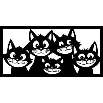 Samolepící dekorace Samolepka na zeď-Veselé kočky 120 x 60 cm