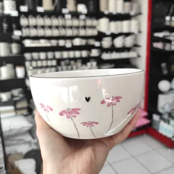 Bastion Collections Miska Bowl M Watercolour Rose Flower, 14 x 7 cm LI-BOWL-M-011-RO