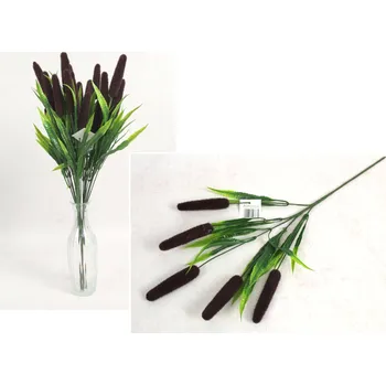 umělá květina Větvička TRSTINA vodní s palicí 55 cm HNĚDÁ - 1 ks