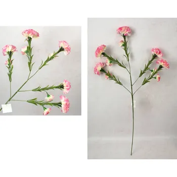 umělá květina Květina GOŹDZIK výška 84 cm, 5 ramen (10 květů 8-5 cm) RŮŽOVĚ KRÉMOVÁ