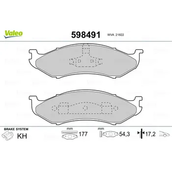 Brzdová destička Sada brzdových destiček, kotoučová brzda VALEO 598491