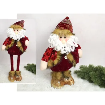 Vánoční dekorace Figurka SKRZAT vánoční světlo zvuk, teleskopické nohy 50-70x25 cm ČERVENÁ