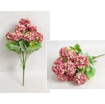 umělá květina Kytice CHRYZANTEMA výška 38 cm, 10 stonků (10 květů 6x4 cm) RŮŽOVÁ odstínovaná