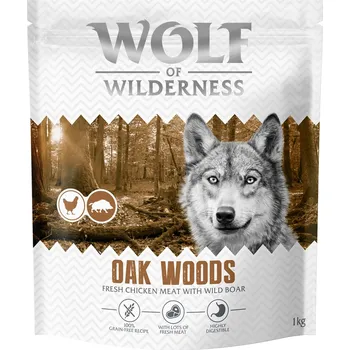 Pro psa 4x1kg Wolf of Wilderness Adult "Oak Woods" divočák - bez obilovin nová receptura granule pes