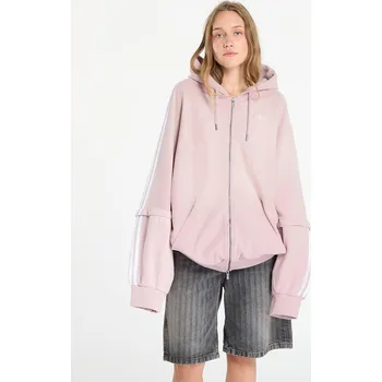 Dámská mikina Mikina adidas Adilenium Season 4 Teamgeist Washed Oversized Full-Zip Hoodie New Rose/ Dove Grey XS