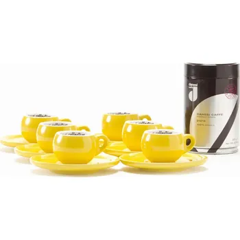 Danesi La Forma Sprint Gift Pack - Darkova Kazeta Kava 250g + 6 espresso šálků a 6 podšálků - žluta