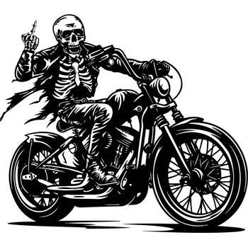 Samolepící dekorace Samolepka na zeď-Middlefinger Biker 68 x 60 cm